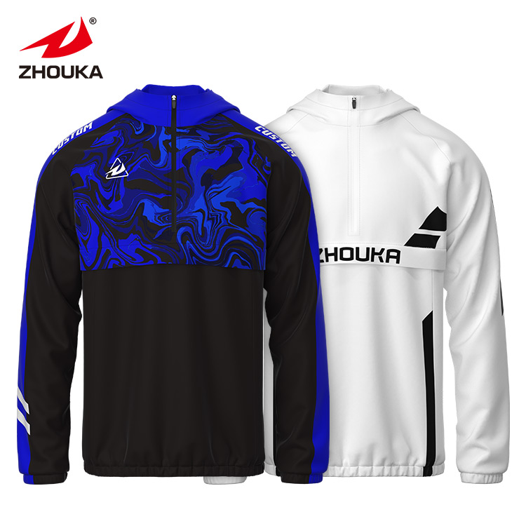 Men's Waterproof Casual Soccer Jacket Outdoor Sport Men Waterproof Football With Hoodie Jacket Windbreaker