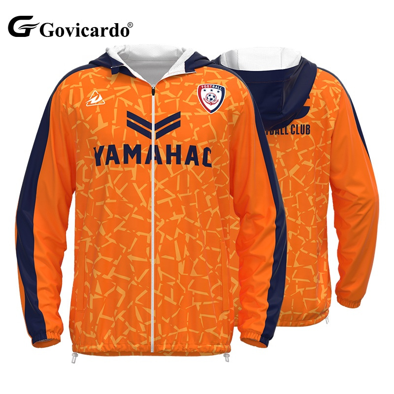 OEM Custom Logo Soccer Tracksuit Jacket Long Sleeve Hoodie W
