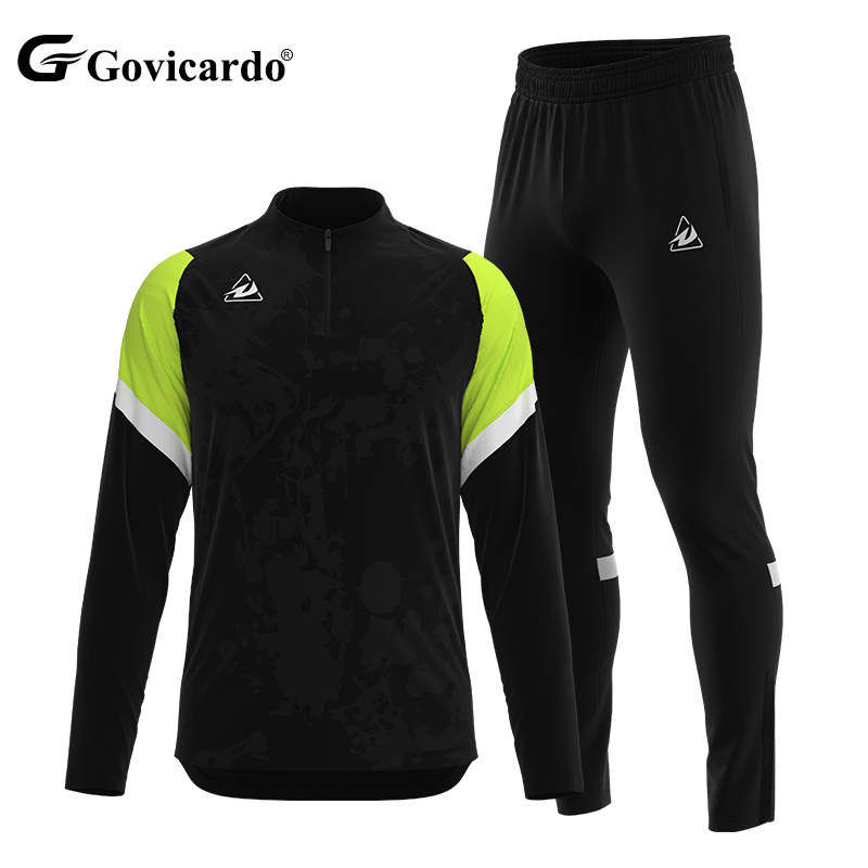 Wholesale Custom Men Half Zip Warm up Soccer Jackets Set Wor