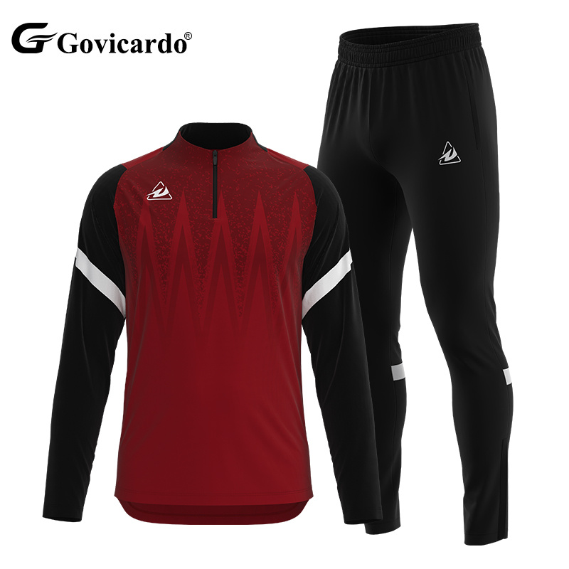 Custom 1/4 Zipper Long Sleeve Jersey Pant Set Soccer & Footb