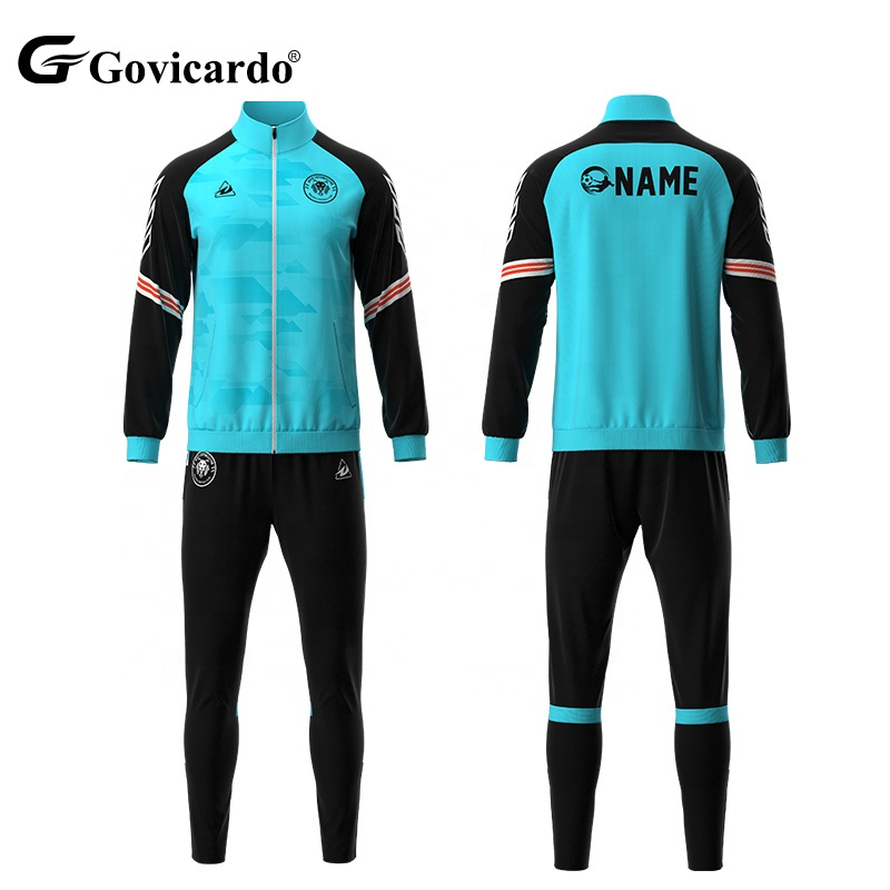 Men's Custom Football Tracksuit Set Breathable Polyester Ful