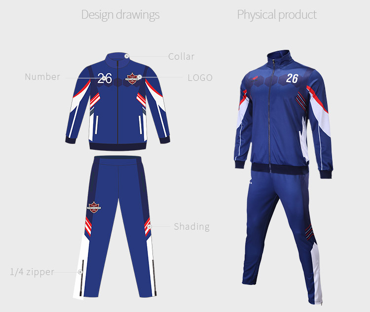 Team Mens Printed Stripe Custom Made logo Sport Uniform Tracksuits@详情4.jpg