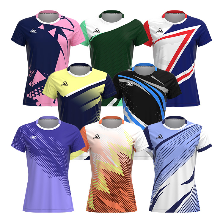 Fashion Custom Women Badminton Tshirt Clothes Jersey Designs Sports Wear for Sale
