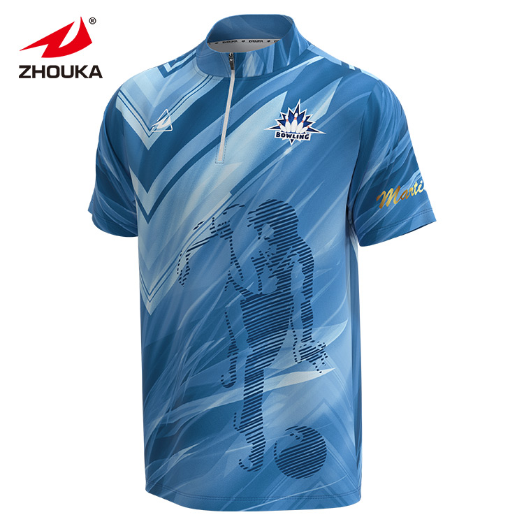 Govicardo Custom Sublimated Zip up Bowling T-shirt