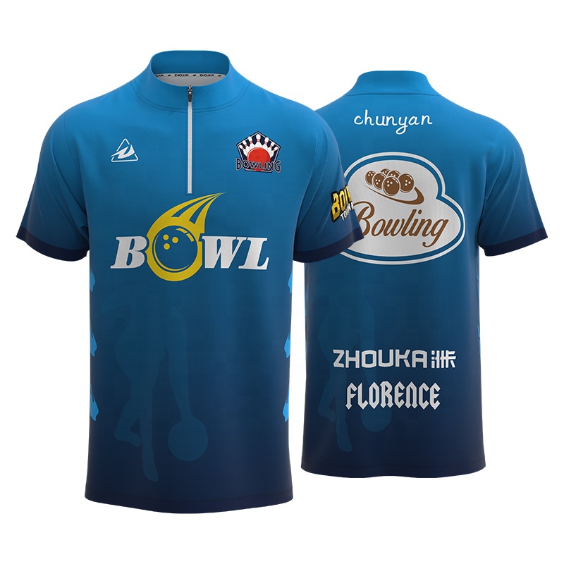 Custom Design High Quality Zipper Short Sleeves Sublimation 
