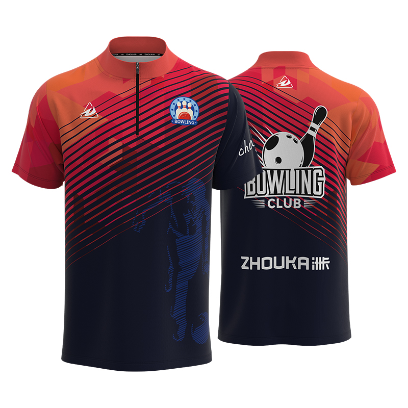 Wholesale Lightweight Breathable Men's Bowling Jersey Custom