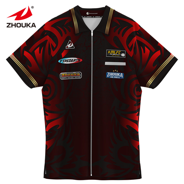 Sport Uniforms Custom Men Short Sleeve Design Embroidered Dart Shirts