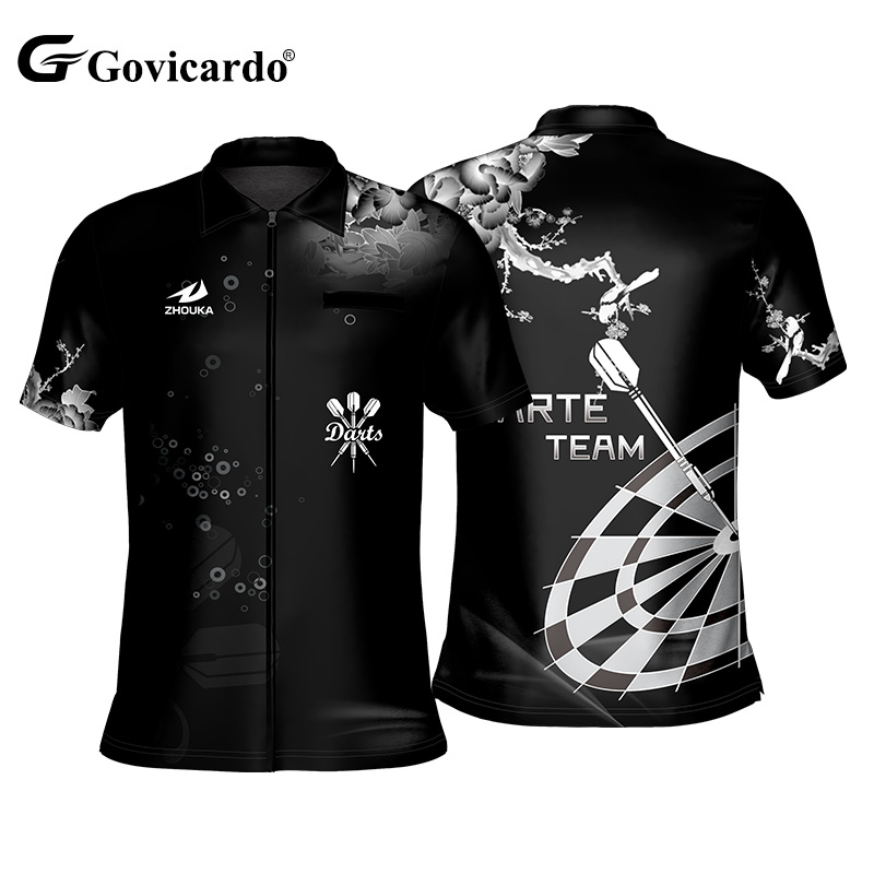 Factory Custom Short Sleeve Polo Sportswear Dart T-Shirt Sublimation Polyester Transfers Personalised Dart Jersey for Adult