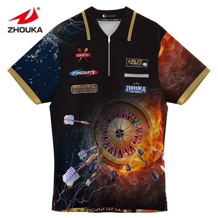 Wholesale Sublimation Design Zipper Dart Polo Shirts