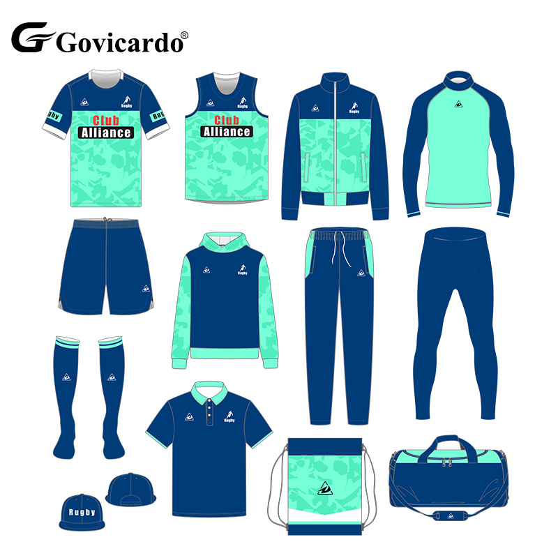 Custom High Quality Sublimated Rugby Jersey Set Wholesale Custom League Rugby Uniform Rugby Shirt and Shorts With Logo for Men