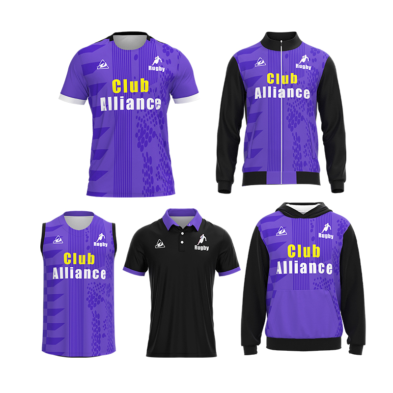 Unisex Custom Polyester Rugby Sportswear Set Breathable Men's Football Jerseys Singlets for Polo Shirt League Hoodies for Adults