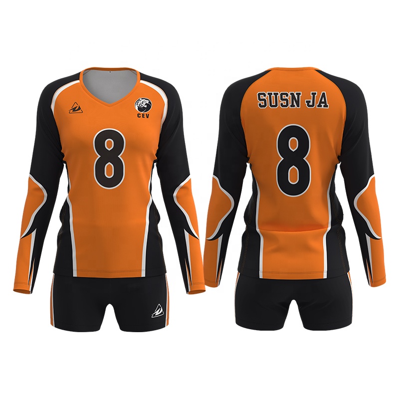 Wholesale Custom Women's Long Sleeve Volleyball Jersey Breat