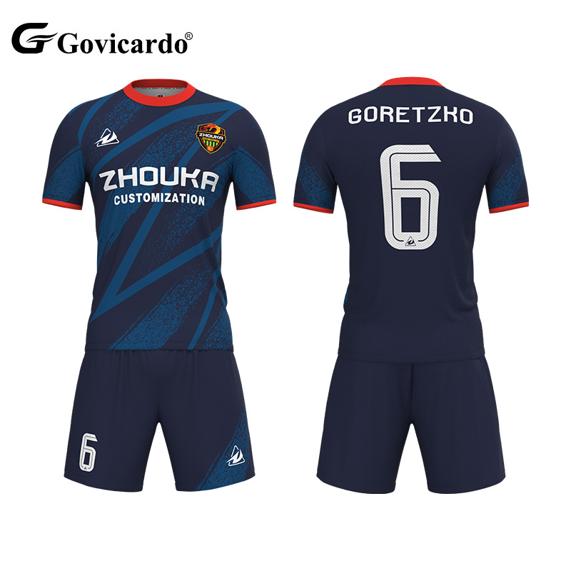 Hot Selling Custom Service Training Sport Soccer Jersey Wear Sublimation Logo Football Uniform Retro Men Shirt Tracksuit Set