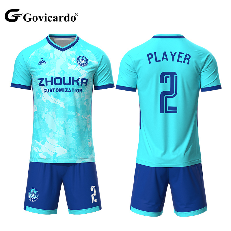 Custom High Quality 100% Polyester Soccer Wear Quick Dry Breathable Men's Football Jersey Set OEM Service Sublimation Soccer