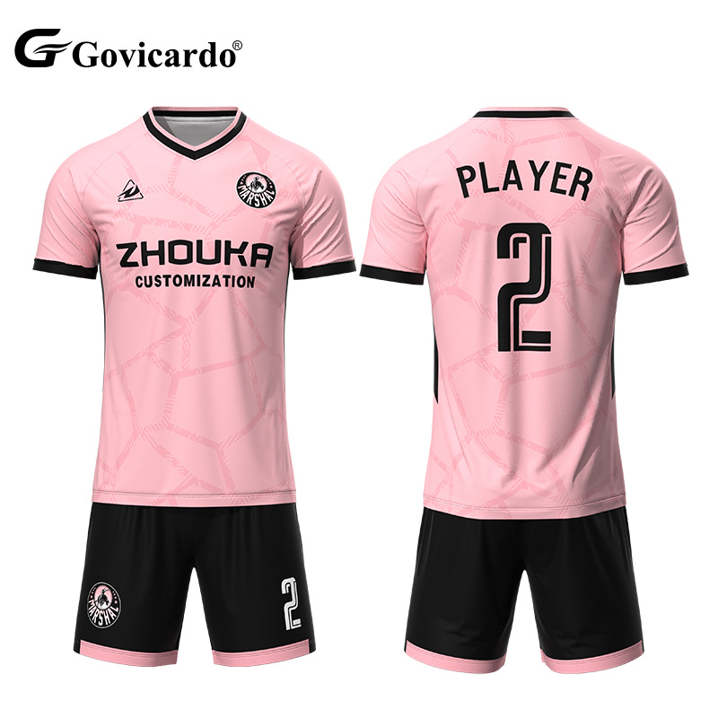 High Quality Quick Dry Breathable 100% Polyester Soccer Wear Custom Sublimation Football Uniform Set Sponsor Logo Including