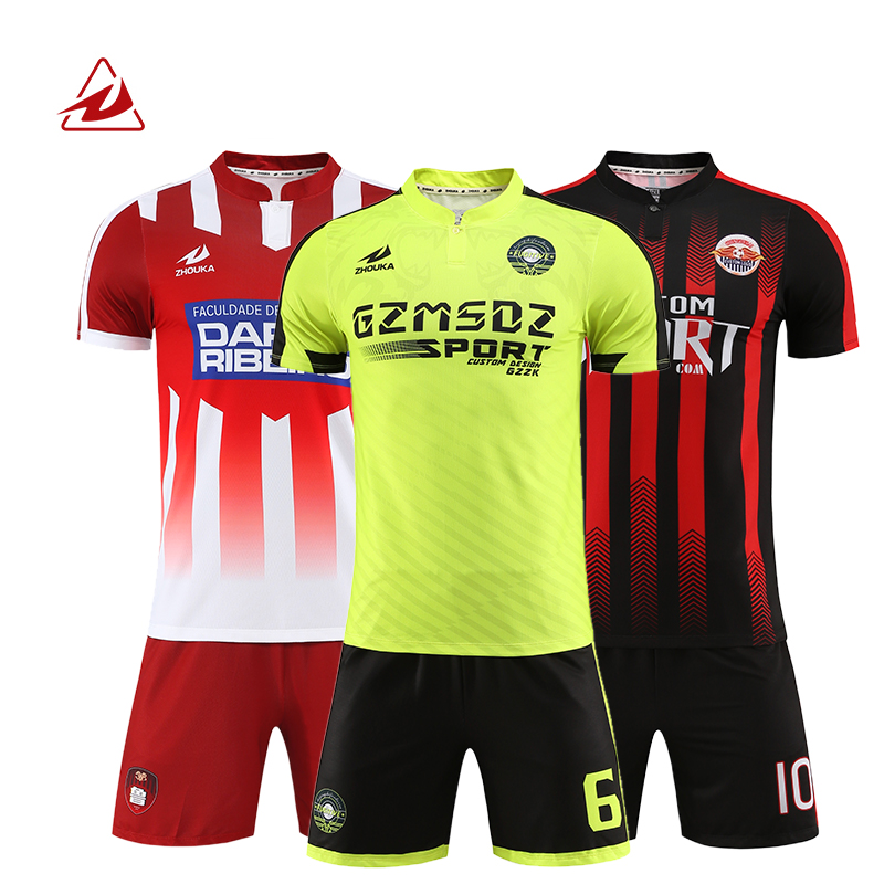 Custom High Quality Vintage Striped Soccer Uniforms Football Club Jersey with Sublimation Technique for Stock Wear Teams
