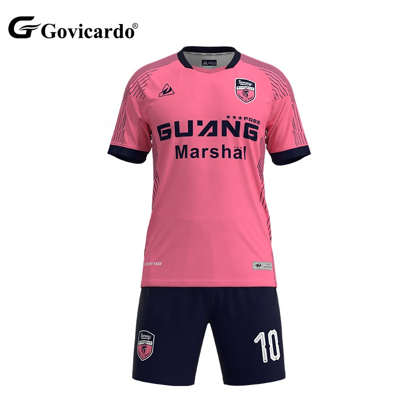 High Quality Custom Men's Pink Football Jersey Kits OEM Serv
