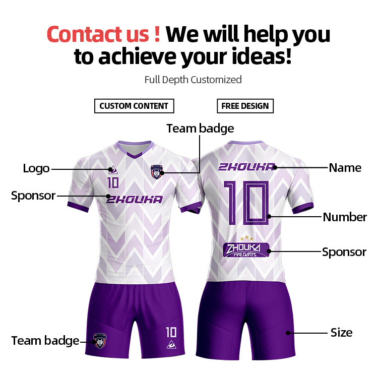 Zhouka Breathable and Comfortable Team Soccer Wear Custom Football Jerseys Soccer Uniform for Men@详情12.jpg