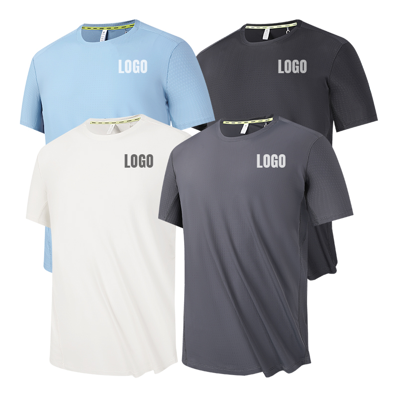 Men's Summer Workout T-Shirt Quick Dry Polyester Spandex Fit