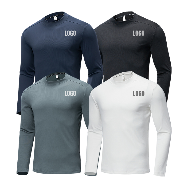 Men's Slim Fit Long Sleeve Gym Compression Shirt Custom Logo