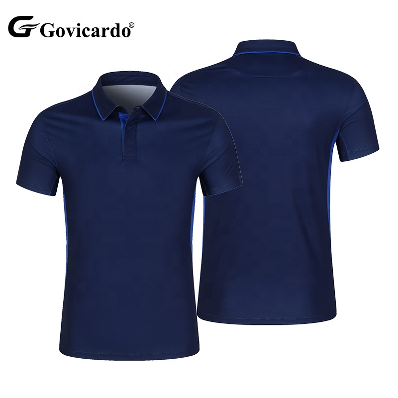 Top Quality Custom Sublimation Breathable Quick Dry Polo Football Shirt Dark Blue Blank Printing Soccer Jersey Wear for Men
