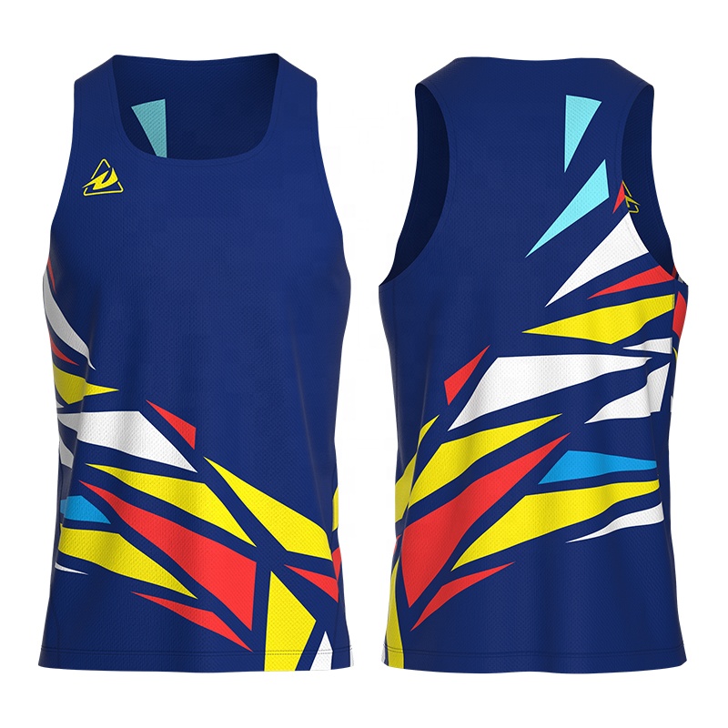 Custom Sublimation Polyester Casual Sportswear for Marathon Quick Dry Fitness Running Tank Tops Vest Breathable Print Singlet
