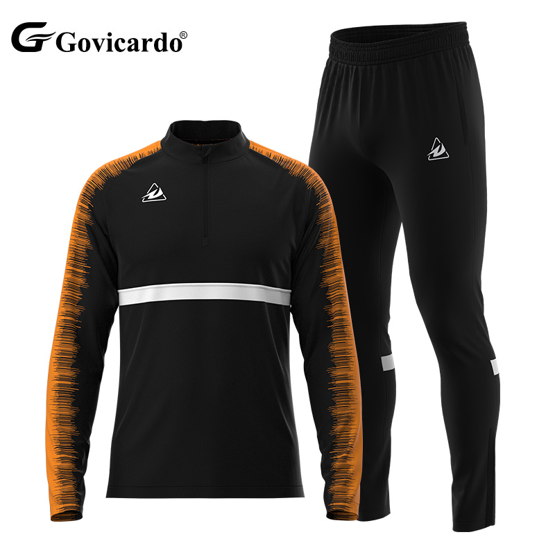 Men's Custom Sublimation Sportswear Breathable Polyester Jogging Tracksuit Printed Two-Piece Set for Soccer Training Football