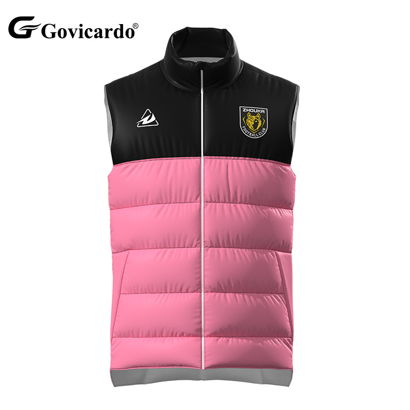 Customization Winter  Men's Warm and Comfortable Sleeveless Cotton Down Vest Soccer Football Jacket Down
