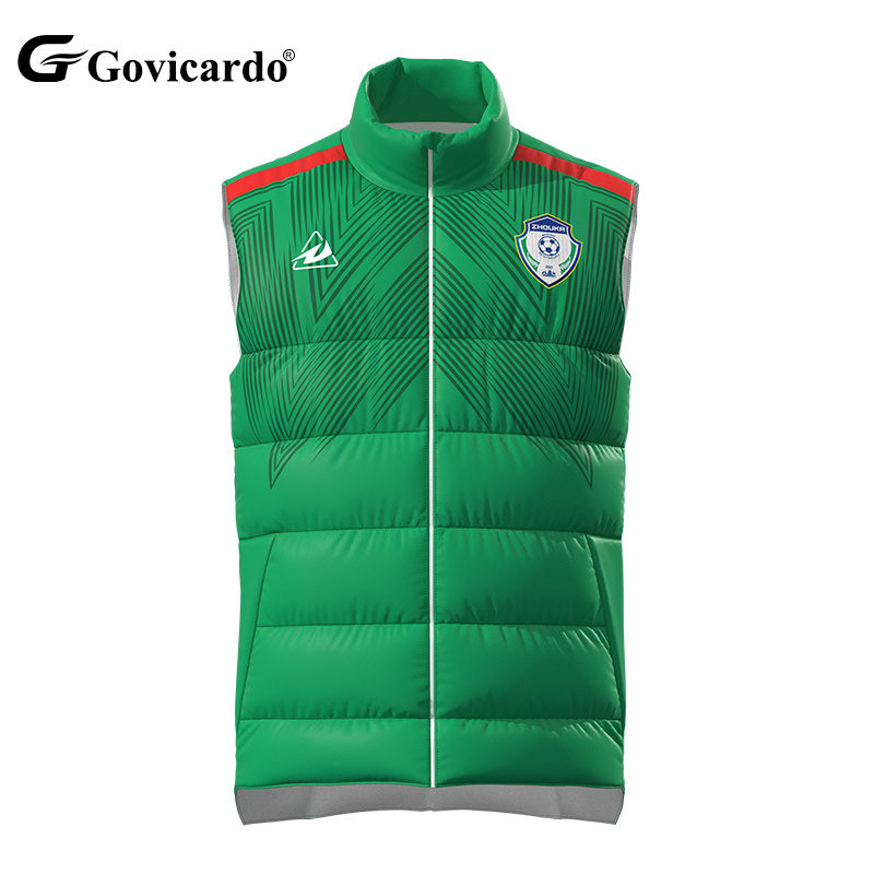 Outdoor Casual Fashion Winter Windproof and Waterproof Football Down Cotton Vest Men's Football Down Jacket Vest