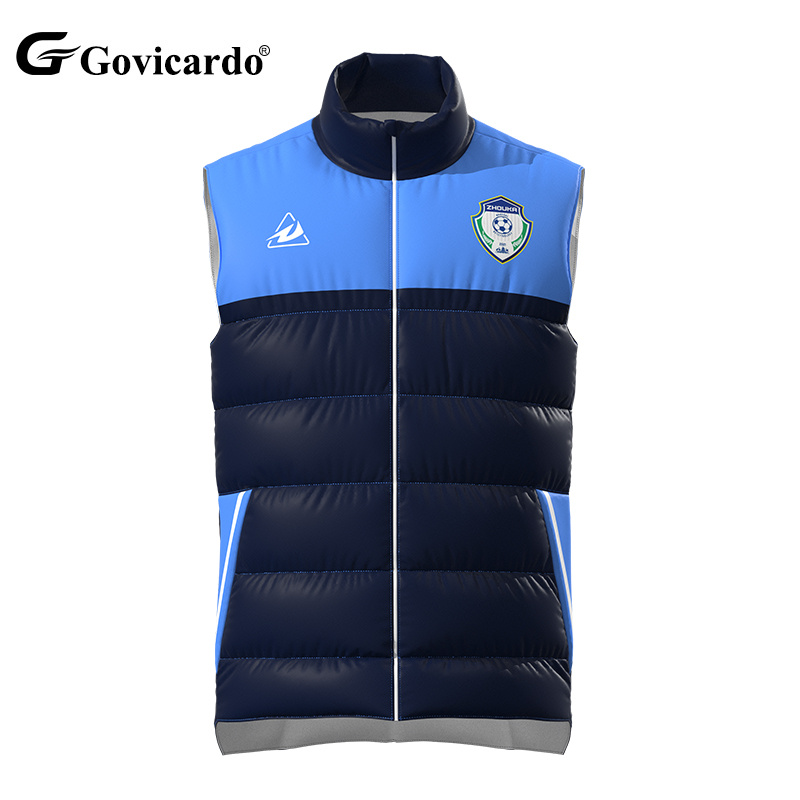 100% Cotton Football Down Vest Men's Football Down Cotton Vest Warm Custom Design Down Vest Jacket for Winter